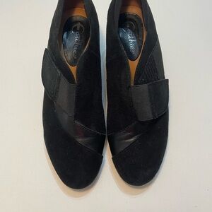 Earthies Black Women's Loafers Wedge 6.5B SB-N